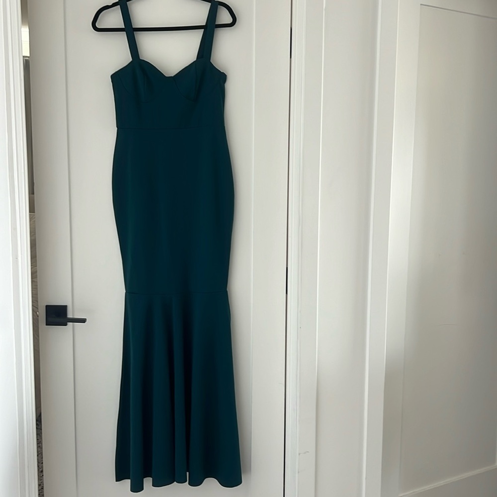Boohoo - Fitted Fishtail Maxi Bridesmaid Dress - Teal - Size: US-8